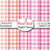 Print Gingham Pastel & Soft Colors Digital Paper Set