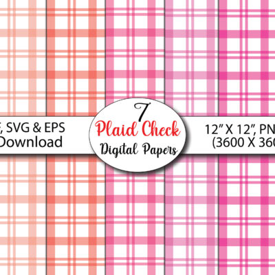 Gingham Pastel & Soft Colors Digital Paper Set