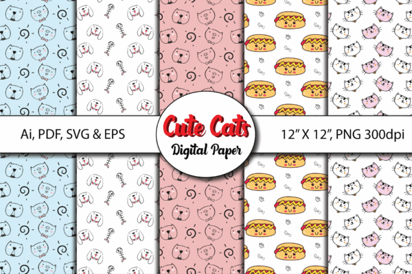 Cute Cat Digital Paper