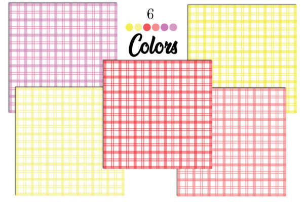Mockup-02 Pastel Gingham Seamless Pattern Bundle, Plaid Check Digital Paper Pack, Cute Spring Fabric Design, Picnic Pattern-041