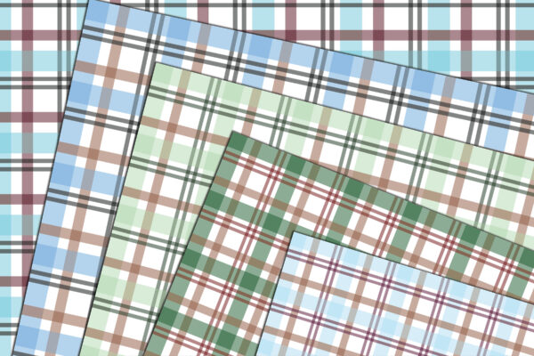 Mockup Summer Plaid Seamless Digital Papers, Plaid Scrapbook Paper-044