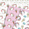 Mockup-03 Rainbow Unicorn rose seamless pattern digital file, girl repeat Design-043