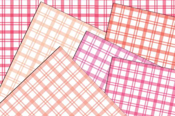 Print Gingham Pastel & Soft Colors Digital Paper Set-035