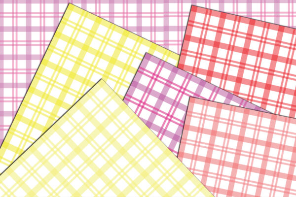 Mockup Pastel Gingham Seamless Pattern Bundle, Plaid Check Digital Paper Pack, Cute Spring Fabric Design, Picnic Pattern-041