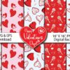 Mockup Valentine Seamless Patterns , Blush Valentine, Scrapbooking, Commercial Use Patterns