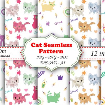 Mermaids Seamless Digital Papers, Mermaid Patterns-049
