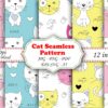 Mockup new-01 Cat Lovers Floral Seamless Repeat Pattern