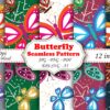 Mockup new-01 Seamless Watercolor Butterflies Digital Paper, Butterfly Blooms Seamless Pattern-052