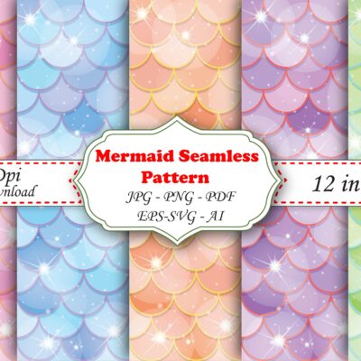 Mockup new-01 Mermaid Seamless Digital Paper | Underwater Background Pattern