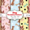Dogs Seamless Pattern, Puppy Digital Paper-053