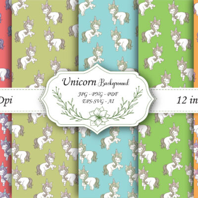 Mockup new Unicorns Pastel Colors Digital Papers 300 DPI Maximum Quality, unicorn scrapbook, unicorn printables paper designs