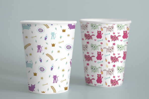 Simple paper coffee cup design mockup Mermaids Seamless Digital Papers, Mermaid Patterns-049