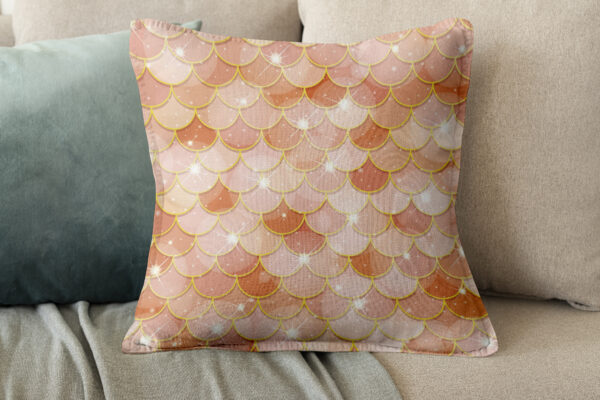 Pillow cushion cover mockup psd in floral pattern interior design Mermaid Seamless Digital Paper | Underwater Background Pattern-048