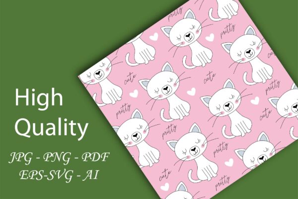 Mockup new-04 Cat Lovers Floral Seamless Repeat Pattern-050