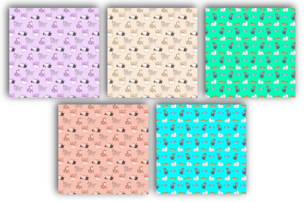 Mockup new-04 Cats Seamless Pattern Digital File Commercial Use Flowers Repeat Pattern For Fabric Cat Flowers Repeat Pattern-054