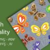 Mockup new-05 Seamless Watercolor Butterflies Digital Paper, Butterfly Blooms Seamless Pattern-052