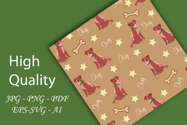 Dogs Seamless Pattern, Puppy Digital Paper-053