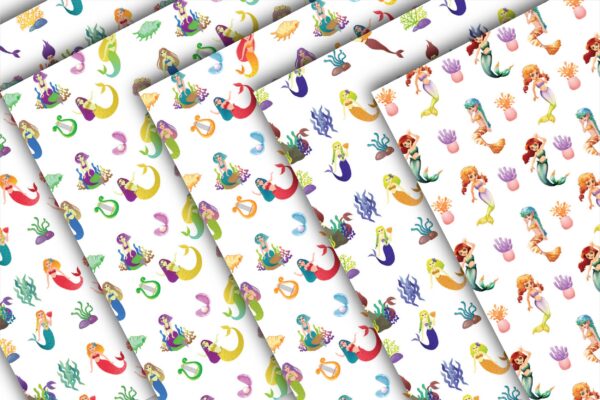 Mockup new-05 Mermaid Pattern Seamless Digital Papers-061