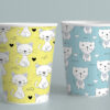 Simple paper coffee cup design mockup Cat Lovers Floral Seamless Repeat Pattern-050
