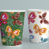 Simple paper coffee cup design mockup Seamless Watercolor Butterflies Digital Paper, Butterfly Blooms Seamless Pattern-052