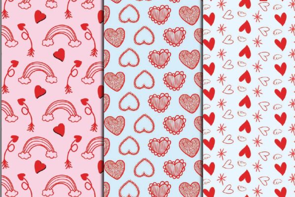 Mockup2 Valentine Seamless Patterns, Cute Valentine Digital Backgrounds-046