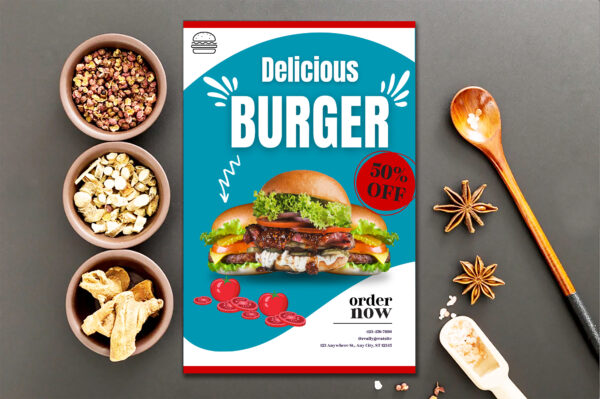 Mockup_1 (5) Digital Restaurant Menu Flyer Template, Food Menu Template, Cafe Menu-RM02