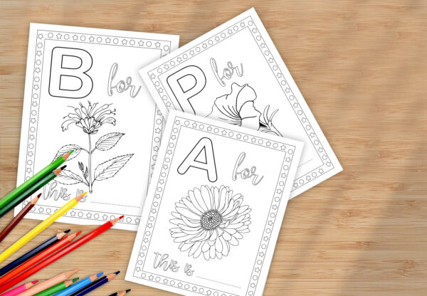 Baby's First ABC Animals Book, Alphabet Coloring Pages, Baby Shower Coloring Pages, Baby Shower Keepsake Activity