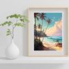 Sunset Canvas Print And Beach Canvas Wall Art-059