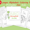 Baby's First ABC Animals Book, Alphabet Coloring Pages, Baby Shower Coloring Pages, Baby Shower Keepsake Activity