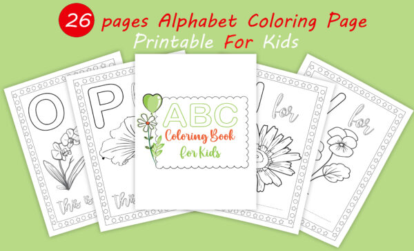 Baby's First ABC Animals Book, Alphabet Coloring Pages, Baby Shower Coloring Pages, Baby Shower Keepsake Activity