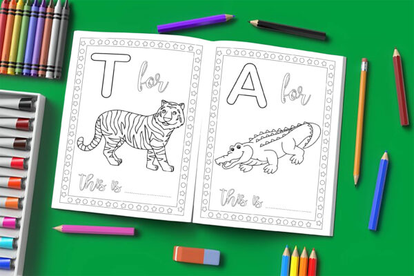 Alphabet Coloring Pages for Kids - 26 Printable ABC Letters with Easy Pictures