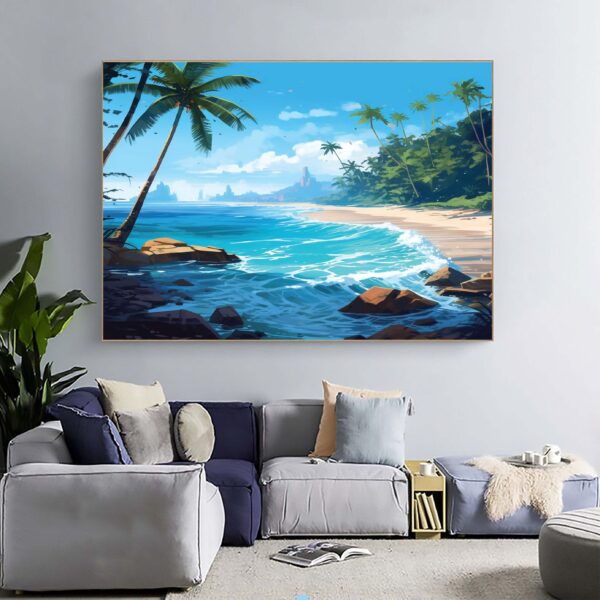 Beach Painting Canvas Print Wall Art Set-058