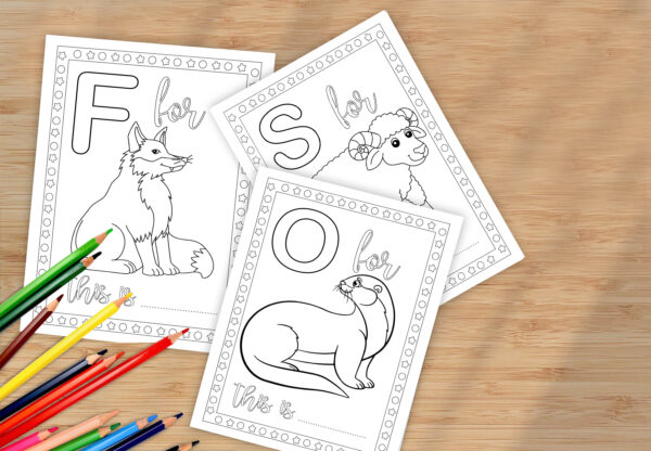 Alphabet Coloring Pages for Kids - 26 Printable ABC Letters with Easy Pictures