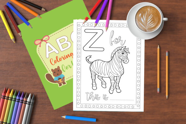 Alphabet Coloring Pages for Kids - 26 Printable ABC Letters with Easy Pictures