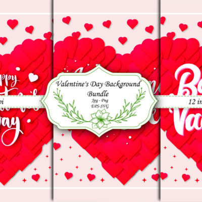 Valentine's Day Hearts & Floral Romantic Digital