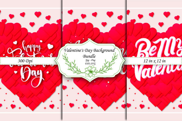 Mockup 2 Valentine's Day Hearts & Floral Romantic Digital