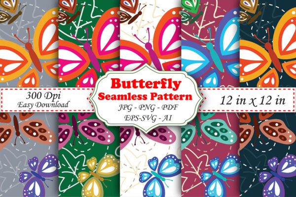 Seamless Pattern, Floral Seamless Design,Butterfly Pattern,Digital Paper,Digital backgrounds,Paper Crafts,Striped Paper,Pattern Papers,Pattern, background
