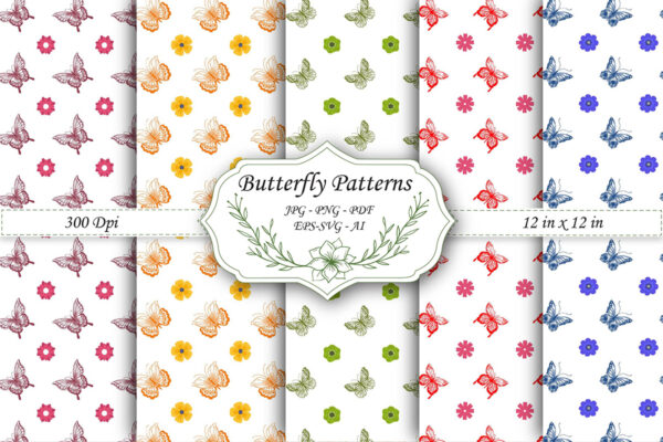 Seamless Pattern, Floral Seamless Design,Butterfly Pattern,Digital Paper,Digital backgrounds,Paper Crafts,Striped Paper,Pattern Papers,Pattern, background
