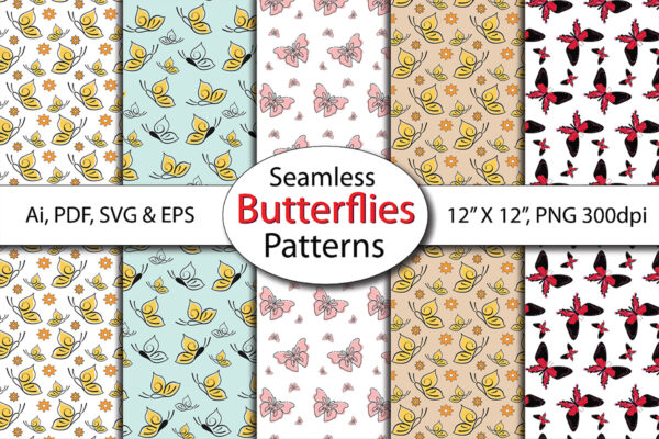 Spring Butterfly Seamless Paper