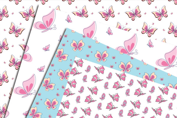 1 Spring Butterfly Seamless Paper, Pastel Scrapbooking Patterns Digital Download-P012