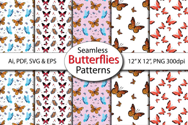 Seamless Butterflies Digital Paper
