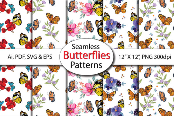 1 Boho Butterfly Seamless Pattern