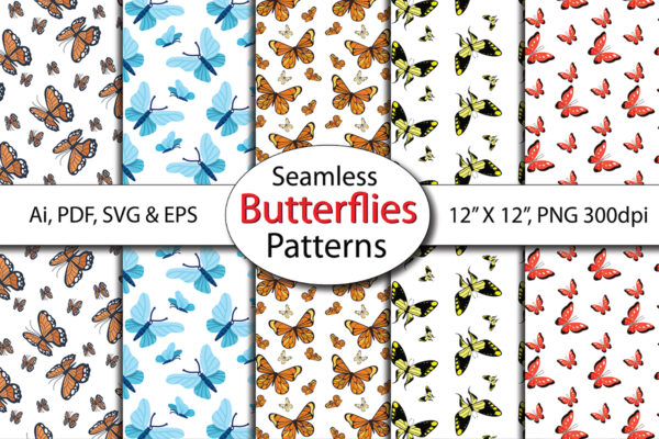 Boho Butterfly Seamless Pattern