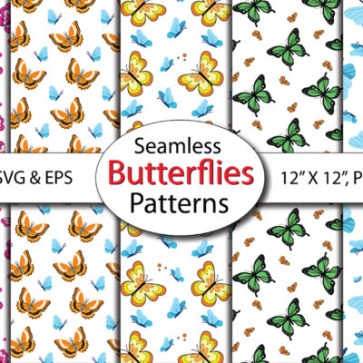 Boho Butterfly Seamless Pattern