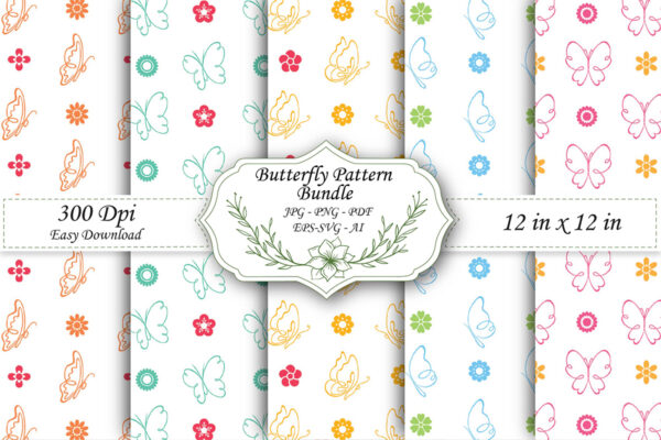 Mockup new Butterflies Seamless Pattern