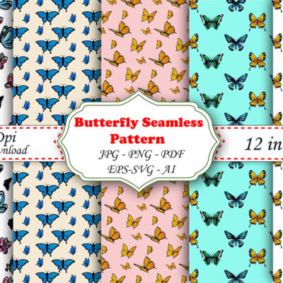 Butterfly Garden Seamless Pattern
