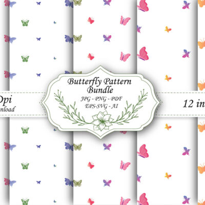 Butterfly Digital Papers Set