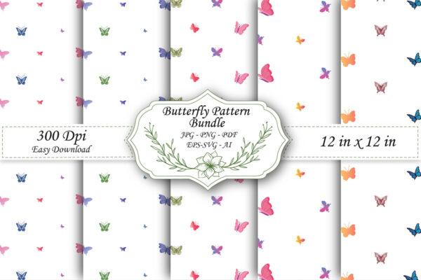 Butterfly Digital Papers Set