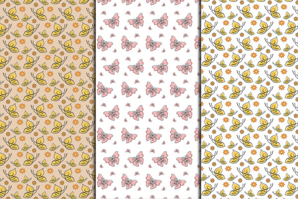 Butterfly pattern printable butterfly background pastel neutral bright butterfly clipart-05