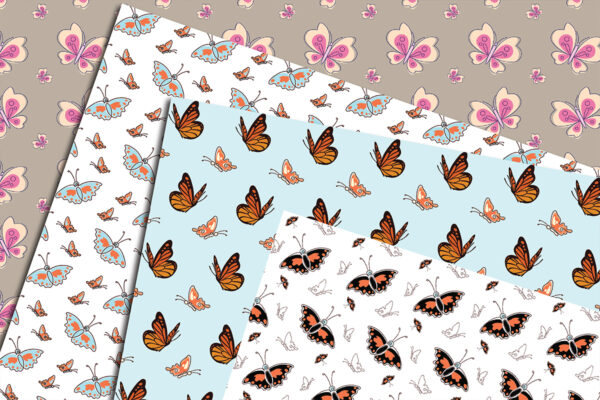 Butterfly Garden Seamless Pattern-P09
